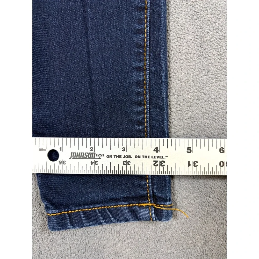VIP Jeans Women 1/2 Blue Denim Medium Wash 5-Pockets Whiskered Skinny Leg Grunge